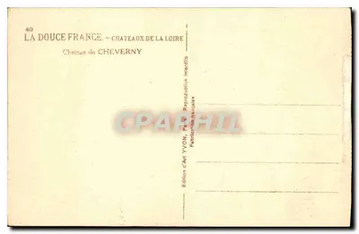 Zamek Cheverny — Delikatna Francja. Zamki Loary — Wydawnictwo Sztuki YVON, Paryż — Rewers