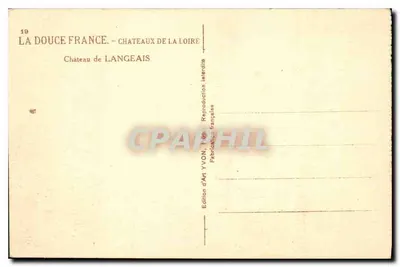 Castelo de Langeais — Castelos da Loire — Edição de Arte Yvon — Verso