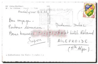 Zamek — Fronton Parku — Ault, Seine-Maritime — Wydawca Combier & Maccon — Rewers