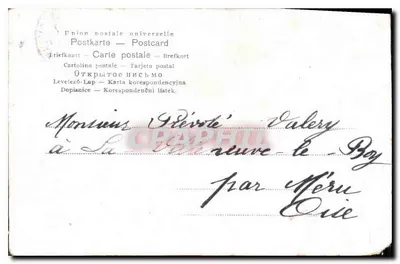 Paisagem rural com vacas — Prévôté — União Postal Universal — Verso