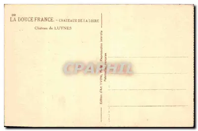 Castelo de Luynes — Loire — Edição d'Art Yvon, n°39 — Verso