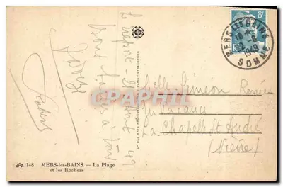 Mers-les-Bains — A Praia e as Rochas — Mers-les-Bains - Paris - Strasbourg — Verso