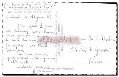 As falésias em direção ao Tréport — Ault-Onival (Somme) — Fotógrafo A. Bénaour — Verso