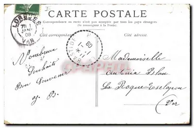 Cartolina d'epoca Parigi L'Arco delle Tuileries — Verso