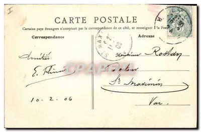 Lyon - Hotel de Ville - Entrada principal — B. F. Paris, n° 159 — Verso