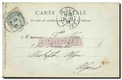 LYON — Hotel de Ville, Estátua do Ródano — Cadal & Juppin, n°48 — Verso