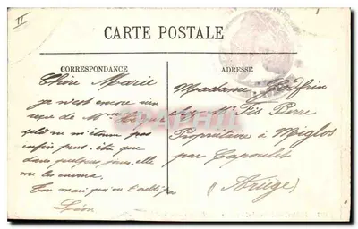 Stara pocztówka Vichy Galerie Pokryte i ulica Cunin Gridaine — Rewers
