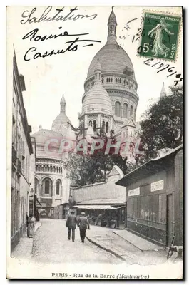 Paryż — Rue de la Barre (Montmartre) — widok basyliki Sacré-Cœur — wydawca Montmartre