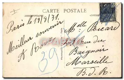 París - El Sagrado Corazón y la Escalera Monumental — editor Fototipia 'La Belle' n°213 — Reverso