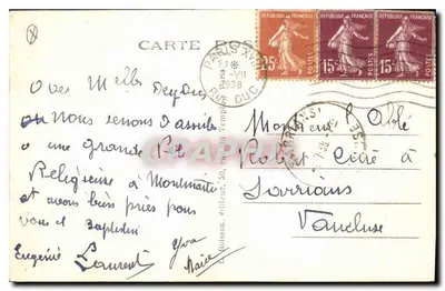 Paris - Montmartre — Die Basilika des Heiligen Herzens — J. H. n° 01 — Rückseite