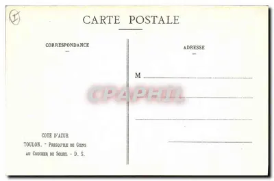 Côte d'Azur — zachód słońca na półwyspie Giens — wyd. Toulon — Rewers