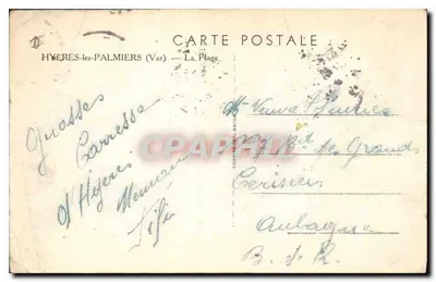 Hyères-les-Palmiers — A Praia — editor 'Pim' — Verso