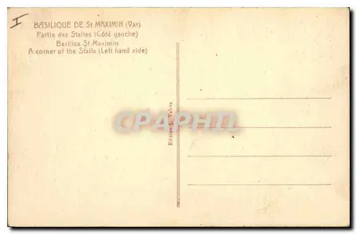 Basilica di San Massimino — Parte delle sedie (lato sinistro) — Edizione L. Valtra — Verso