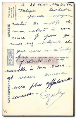 Corniche d'Or — L'ESTEREL — La Pointe de l'Esquillon et du Cap Roux — editore : A. Belin, n° 12516 — Verso