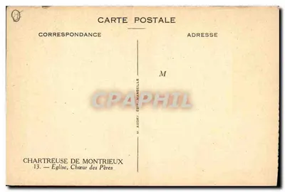Chartreuse de Montrieux — Kościół, Chór Ojcowie — M. Audry, Wydawnictwo Marsylia — Rewers