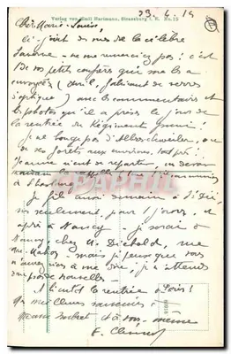 Karlsprung bei Zabern — editor Emil Hartmann, Strasbourg, n°15 — Verso