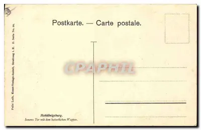 Hohkönigsburg — Wewnętrzne bramki z cesarskim herbem — Felix Laub, Strażburg, seria II, wyd. I.E. — Rewers