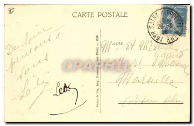 Zamek Haut-Kœnigsbourg — widok z lotu ptaka — Cliché firmy Aérienne Française — Rewers