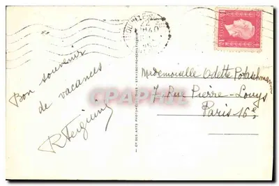 Trouville-Reine das Praias — A Praia na Hora do Banho — Bilhete postal moderno n°805 — Verso
