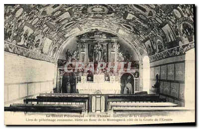 O Cantal Pittoresco — 2731 Thiezac — Interior da Capela do lado da Gruta da Ermita