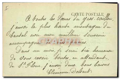 O Cume do Plomb du Cantal — A Auvergne — n° 607 — Verso