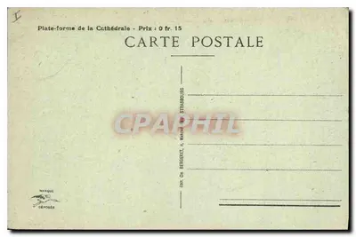 Strasbourg — Flecha da Catedral atingida por um obus alemão durante o Cerco da Cidade em 1870 — Editor Ch. Bergeret, Strasbourg — Verso