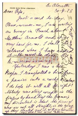 Cigonia na gnieździe na kominie — Sceny i typy Alzacji — LL n°51 — Rewers