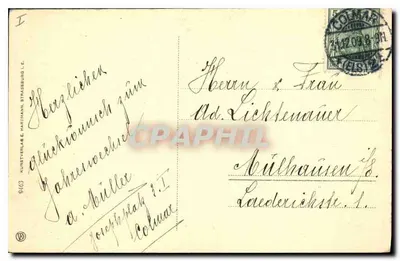 Colmar — Katedra Świętego Martyna — Wydawca: Kunstverlag E. Hartmann, Strasbourg — Rewers