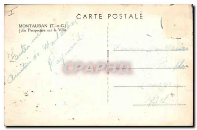 Montauban (Tarn-et-Garonne) — Piękny Widok na Miasto — wydawca nieznany — Rewers