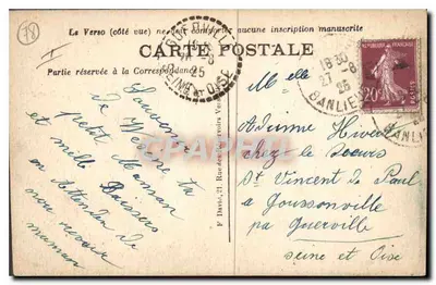 Asilo Nacional do VÉSINET — Domo Central — Edit. Verthier — Verso
