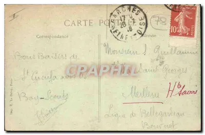 Bilhete postal antigo Bois du Saint Cucufa Fundação Cognac — Verso