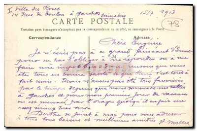Saint-Cucufa - L'Étang — widok jeziora otoczonego drzewami i nędzami — wydawca nieznany, n° 8 — Rewers