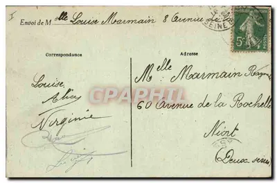 St-GERMAIN-en-LAYE — Zamek (XVI wiek) widziany z Parterre — Siedziba Delegacji Austriackiej na Konferencji Pokojowej, która została podpisana 10 września 1919 roku. — Rewers