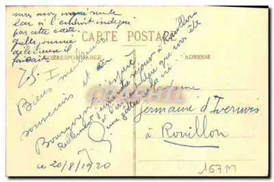 Jezioro Annecy — Zamek Duingt i Góry Entrevernes widziane z Talloires — A. Grédié, Annecy, n°15 — Rewers