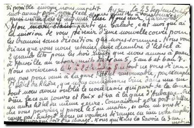 Mont Veyrier — widok panoramiczny z teleferykiem — wydawca nieznany, numer seryjny nie widoczny — Rewers