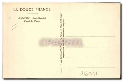 Annecy (Haute-Savoie) — Canal du Vassé — Éditions d'Art Yvon, Paris — Verso
