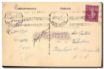 Annecy — Passeio e Margens do Lago — LL n°324 — Verso
