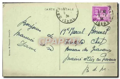 Okręgi GRENObLE — Trzy Panny — Wydawnictwo Pana Bourciera, Grenoble, nr 660 — Rewers