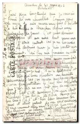 Stara pocztówka Arcachon — Pesciarka — Rewers