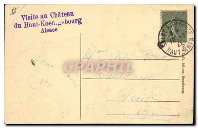 Haut-Kœnigsbourg — zamek na wzniesieniu — wydawca nieznany, numer seryjny nie widoczny — Rewers