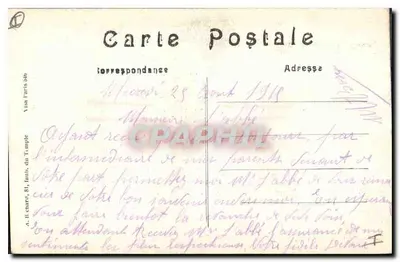 Kościół w Thann — Wysokie Alzasko — zniszczony podczas Wielkiej Wojny 1914-15 — Rewers