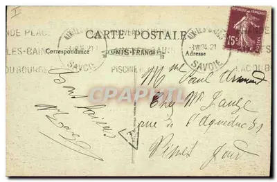 Chambéry — Zamek, wewnętrzna dzwierkowa świątynia św. Katedry — Wydawca F. FER 'Eus' — N° 18 — Rewers