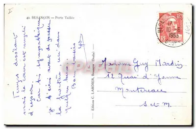 BESANÇON — Porte Taillée — Wydawnictwo C. LARDIER (Doubs) nr 40 — Rewers