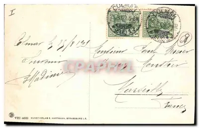 Colmar i. E. - Kopfhaus — wydawca Kunstverlag E. Hartmann, Strasbourg i. E., n° VII 44583 — Rewers