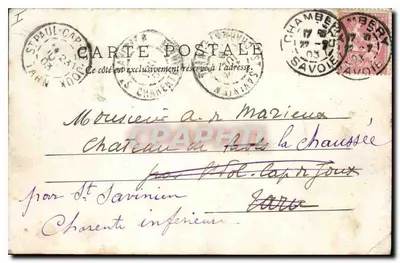 Chambéry — Tour du Château — Imprimé sur la carte par 'Impr. F. Petit, Chambéry' et n° 740 — Reverso