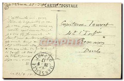 Marselha — Monumento dos Mobiliés e dos Reformados diante da catedral — Verso