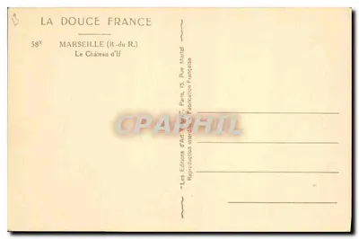 Il Castello di If — Marsiglia (B.-du R.) — Edizioni d'Arte Vigny, Parigi — Verso