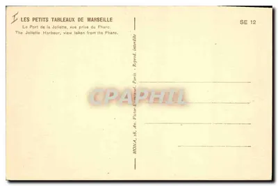 Port La Joliette — widok z Pharo — Les Petits Tableaux de Marseille, SE 12 — Rewers