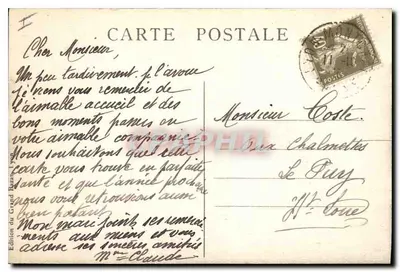 Lyon — Place Bellecour i Coteau de Fourvière — Wydanie Grand Bazar — Rewers