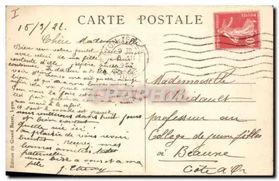 LYON — Plac Bellecour i wzgórze Fourvière — Wydawnictwo Grand Bazar — Rewers